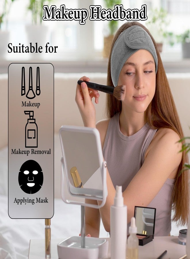 Exclaith 3 Pack Adjustable Spa Facial Headband, Ultra Soft Cotton Spa Hair Wrap, Adjustable Non-Slip Terry Cloth Bath Headband Non Slip for Washing Face, Makeup and Shower - Image 5